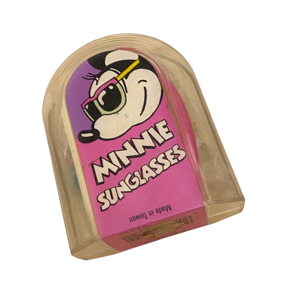 VERY RARE Vintage NIB Disney Minnie Multicolored Foldable Sunglasses with case